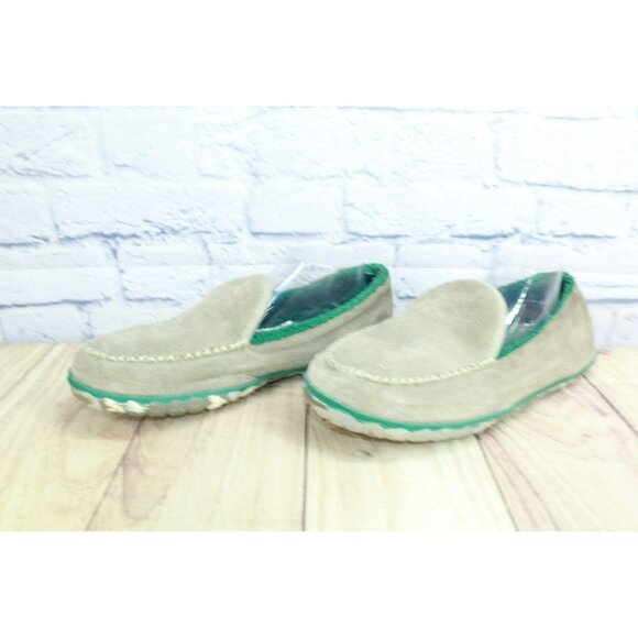 LL Bean Gray Suede Fleece Lined Mountain Moccasin Slippers Slip-On Size 11 M - Picture 2 of 9